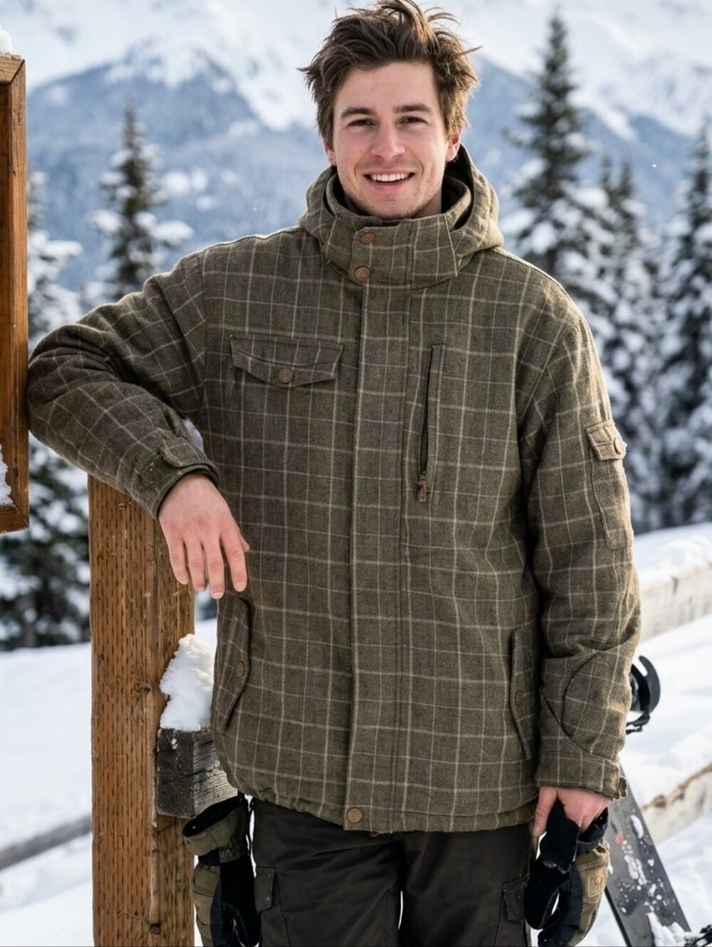 Vintage West 49 Mens Plaid Snowboarding Winter Jacket Size XL